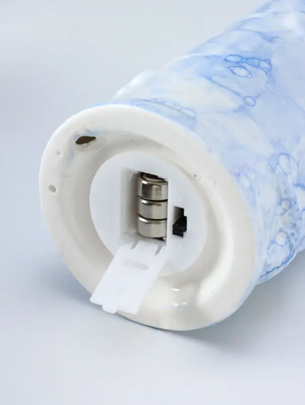 Сувенир керамика свет "Маяк" мраморный бело-синий 6,5х6,5х18 см