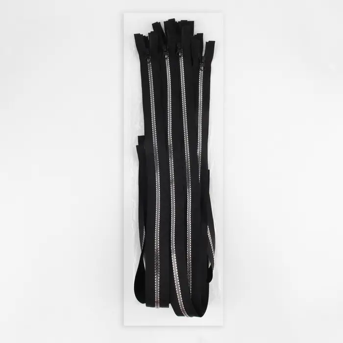 Молния «Трактор», №5, разъёмная, замок автомат, 80 см, чёрная, белая