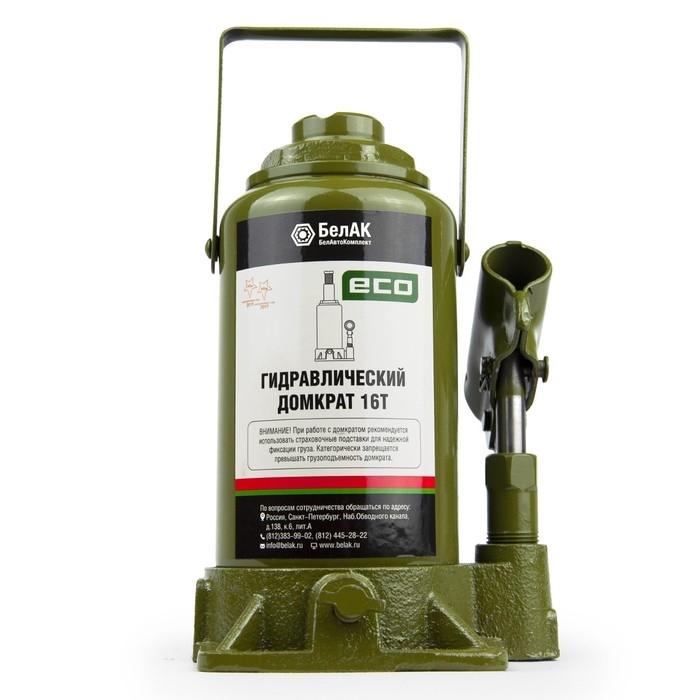 Домкрат гидравлический  Домкрат гидравлический "БелАК" ECO БАК.70020, подъем/подхват 390/200 мм, 16 т