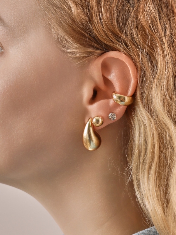 Набор серьги и каффы 8 шт. «Кольца» капли, цвет золото