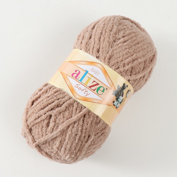 Пряжа Пряжа "Softy" 100% микрополиэстер 115м/50гр (617 бежевый)