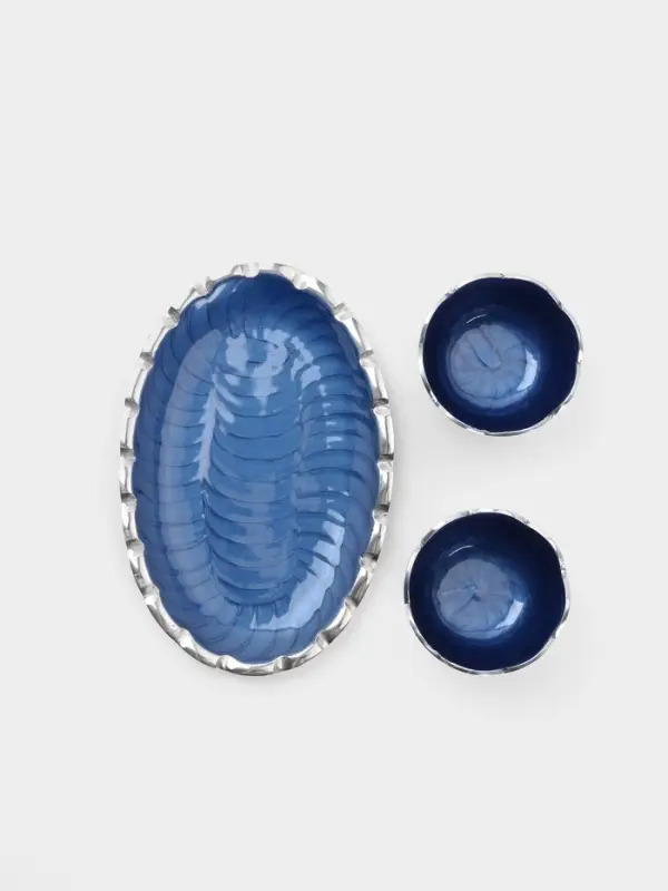 Менажница на подставке &laquo;Кувшинки&raquo;, набор 2 шт., 10&times;10&times;5 см, алюминий