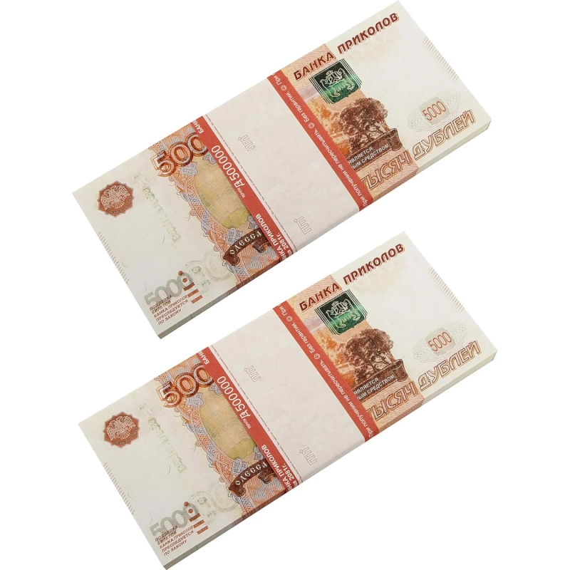 Деньги сувенирные 5000 руб 2 пачки арт 99748