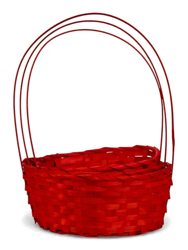 Набор корзин 3 шт 22х18x10 24х19x10 27х21x10 см ручка h=24/26/28 см Розовый