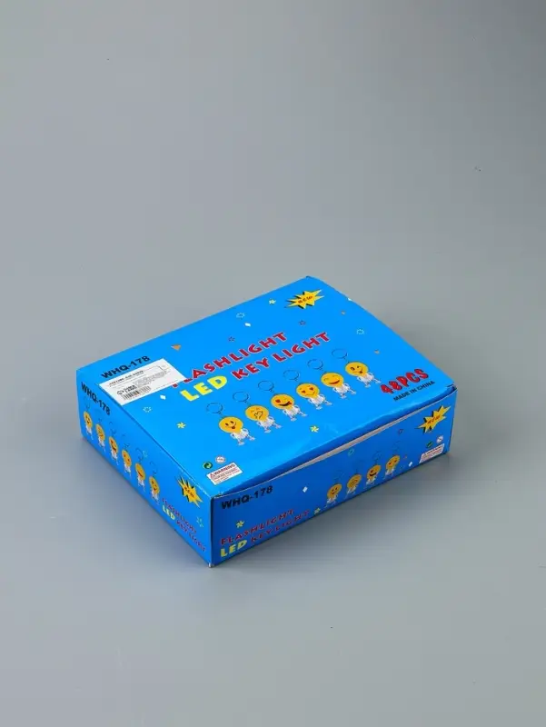 Фонарик брелок для ключей на кольце &laquo;Смайлик&raquo;, 1 LED, 3&times;5.5 см, МИКС