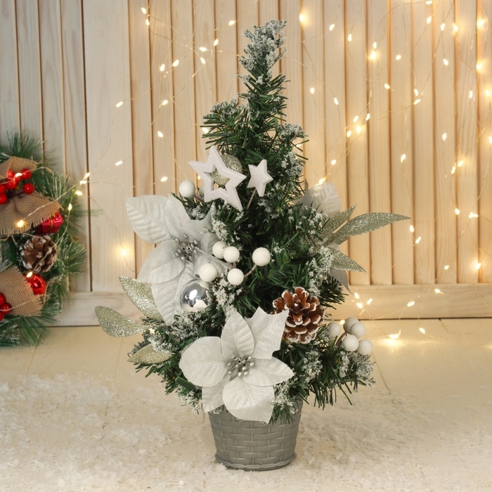 Ёлка декор Ёлка декор "Пуансетия белая" 36х19 см