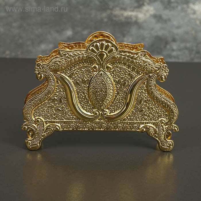 Салфетница «Астерия», 13×2,5×9,5 см, цвет золотой Салфетница «Астерия», 13×2,5×9,5 см, цвет золотой