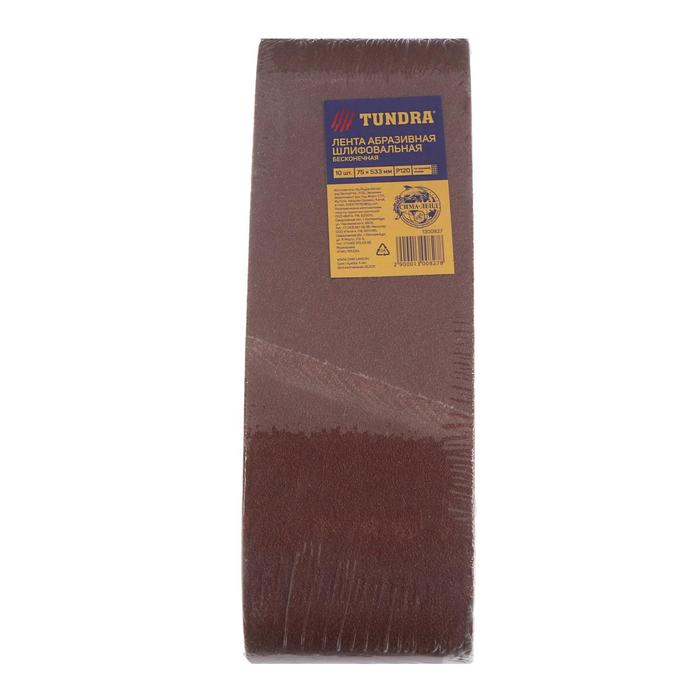 Лента абразивная бесконечная ТУНДРА, на тканевой основе, 75 х 533 мм, Р120, 10 шт. Лента абразивная бесконечная ТУНДРА, на тканевой основе, 75 х 533 мм, Р120, 10 шт.