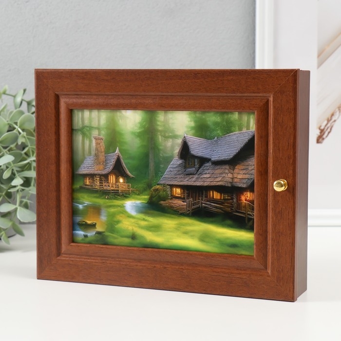 Ключница Ключница "Домики" 19х24 см орех