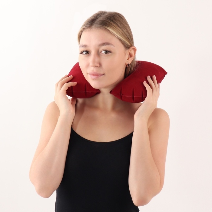 Подушка для шеи дорожная, надувная, 42 × 27 см, цвет МИКС Подушка для шеи дорожная, надувная, 42 × 27 см, цвет МИКС