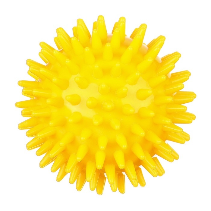 Развивающий массажный мячик, диаметр 8 см, цвет желтый Крошка Я