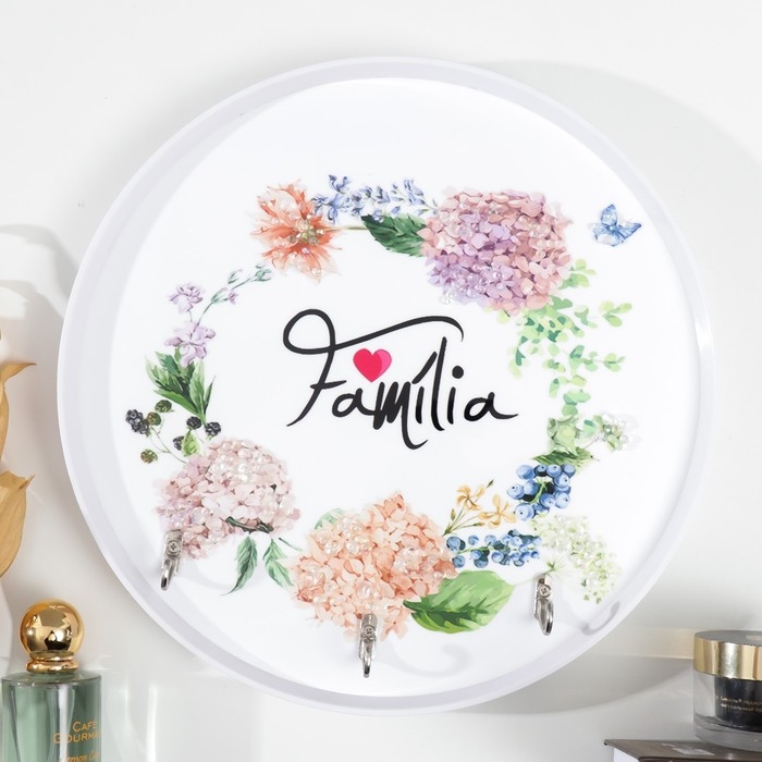 Крючки декоративные 3 крючка Крючки декоративные 3 крючка "Венок гортензий" 30х30 см