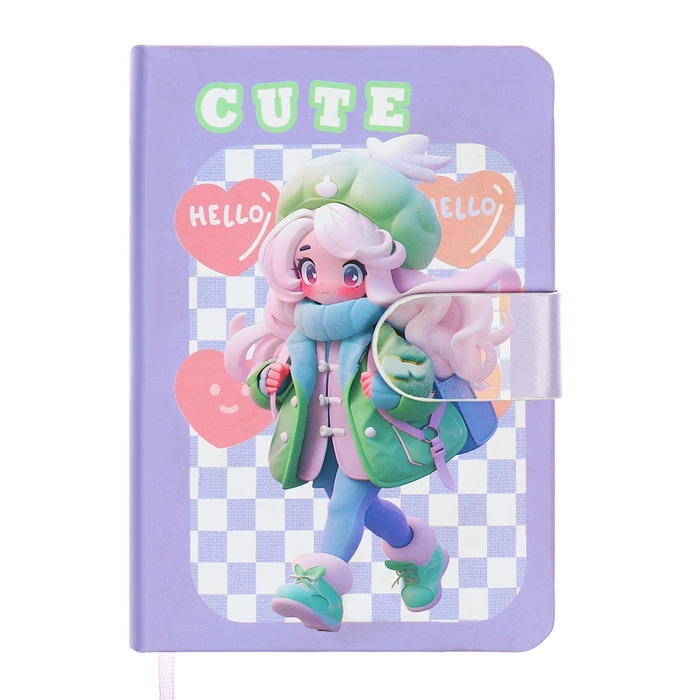 Записная книжка подарочная 96л,линия, с хлястиком, срез с рисунком обложки, Аниме (12,9х9см) 10539 Записная книжка подарочная 96л,линия, с хлястиком, срез с рисунком обложки, Аниме (12,9х9см) 10539