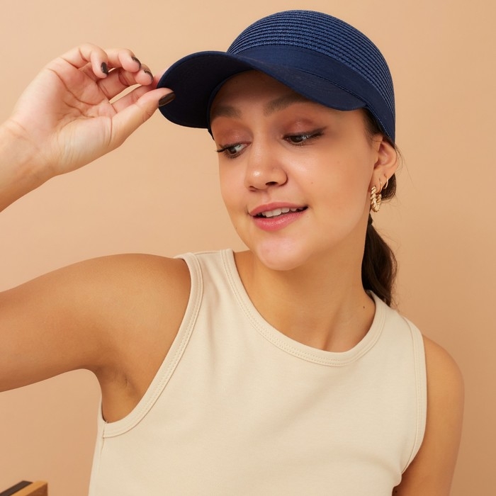 Кепка женская плетеная MINAKU цвет тёмно-синий, размер 56-58 Кепка женская плетеная MINAKU цвет тёмно-синий, размер 56-58