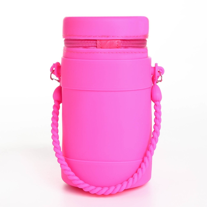 Сумка детская для девочки на молнии, наклейки МИКС, цвет малиновый