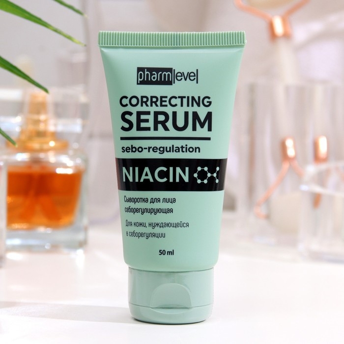 Сыворотка для лица ночная pharmlevel NIACIN себорегулирующая, 50 мл Сыворотка для лица ночная pharmlevel NIACIN себорегулирующая, 50 мл