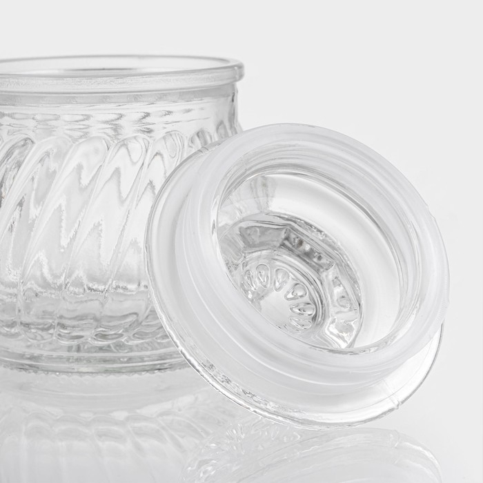 Банка стеклянная для хранения сыпучих продуктов «Рея», 150 мл, 9×8 см Банка стеклянная для хранения сыпучих продуктов «Рея», 150 мл, 9×8 см