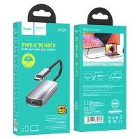 Адаптер Hoco UA20, Type-C - HDMI, 11,5 см, серый