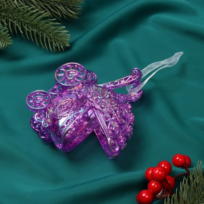 Украшение ёлочное Украшение ёлочное "Колясочка" 10х11 см, фиолетовый перелив