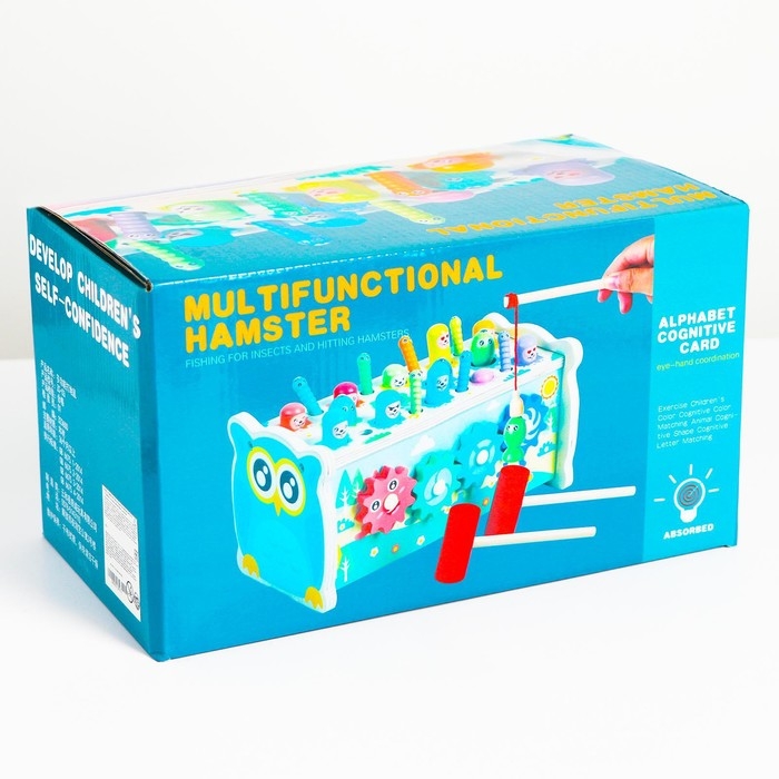 Логический центр 4 в 1 «Рыбалка, стучалка, металлофон, крутилка» 12,5х12,5х24,5 см