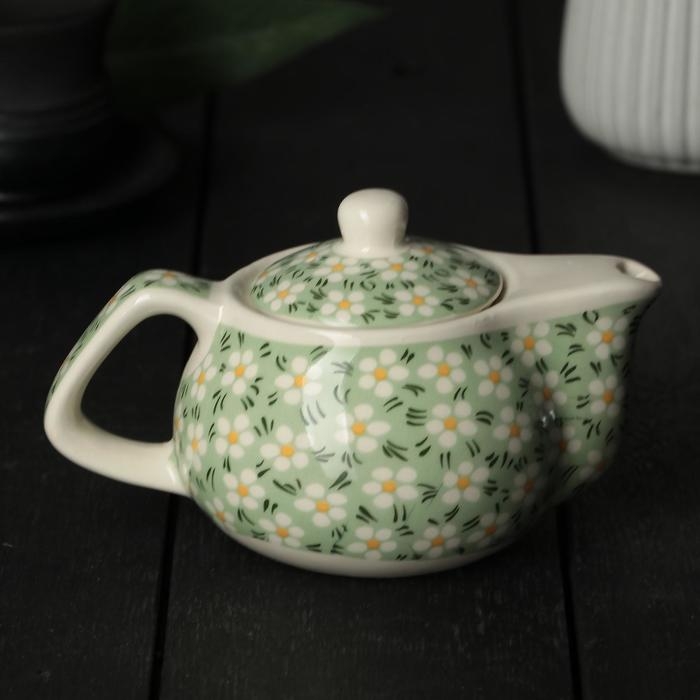Чайник заварочный «Весеннее цветение», 200 мл , с металлическим ситом, цвет зеленый Чайник заварочный «Весеннее цветение», 200 мл , с металлическим ситом, цвет зеленый