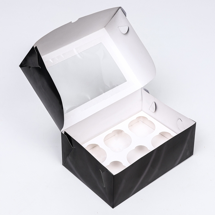 Упаковка на 6 капкейков с окном ,  Упаковка на 6 капкейков с окном , "Лучшему мужчине", 25 х 17 х 10 см