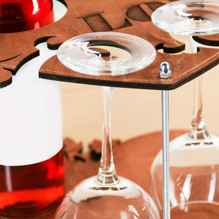 Подставка под вино и бокалы  Подставка под вино и бокалы "Wine love"