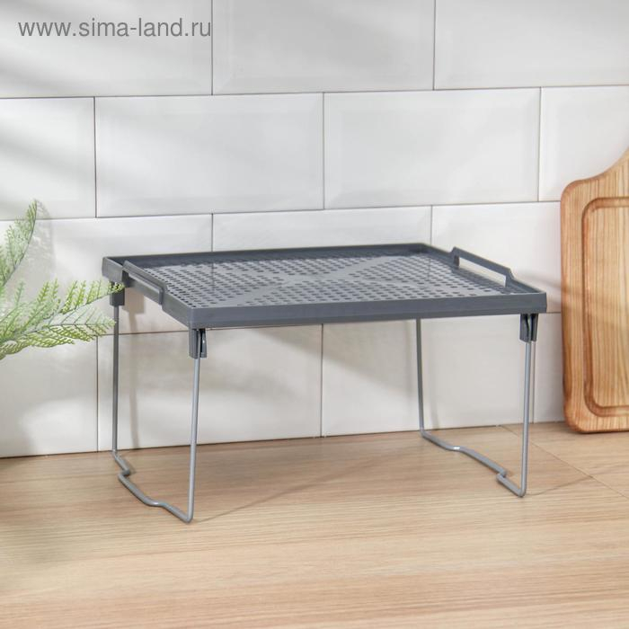 Подставка на металлических ножках «Лофт», 29,5×26×17,2 см, цвет серый Подставка на металлических ножках «Лофт», 29,5×26×17,2 см, цвет серый