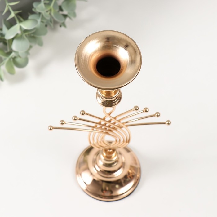 Подсвечник металл на 1 свечу  Подсвечник металл на 1 свечу "Золотое сечение" d=2-6 см 8х8х27 см