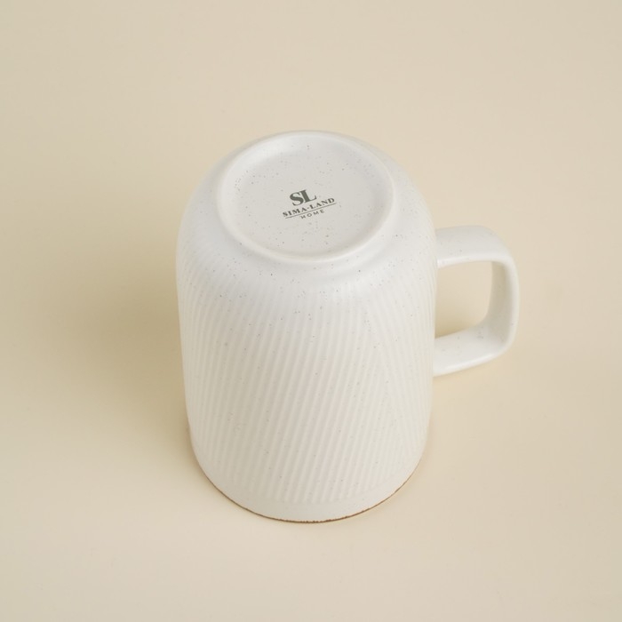 Кружка фарфоровая SL Home &laquo;Волна в камне&raquo;, 350 мл, цвет белый