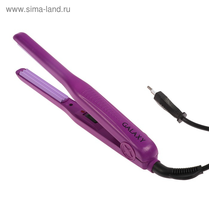 Щипцы-гофре Galaxy GL 4500, 30 Вт, до 200°С, керамика, пластины 86 х 13 мм, фиолетовые Щипцы-гофре Galaxy GL 4500, 30 Вт, до 200°С, керамика, пластины 86 х 13 мм, фиолетовые