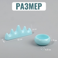 Подставка для маникюрных кистей и баночка для ликвида, цвет голубой