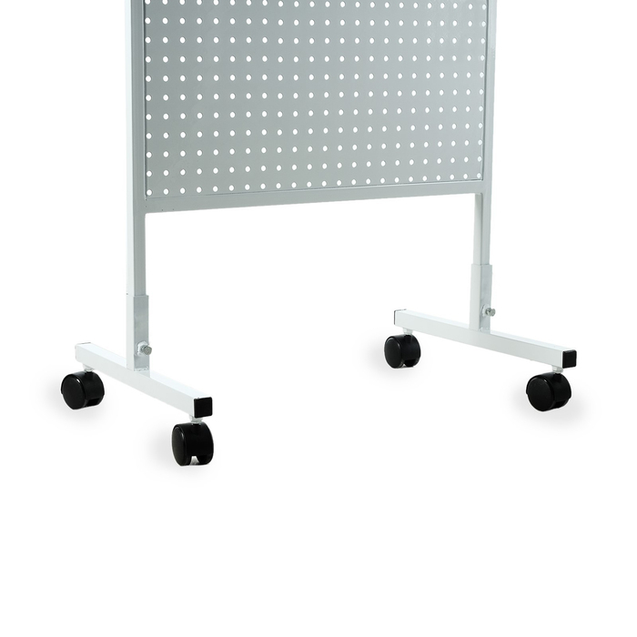 Стойка перфорированная на каркасе из трубы, 60×180, шаг 2,5 см, цвет белый