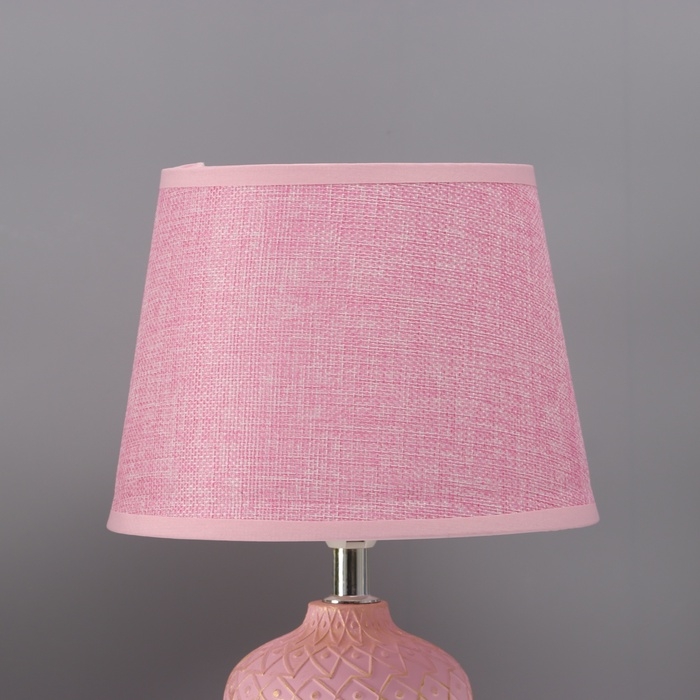 Лампа настольная Лампа настольная "Узор" 1х40Вт Е14 розовый 20х20х34см