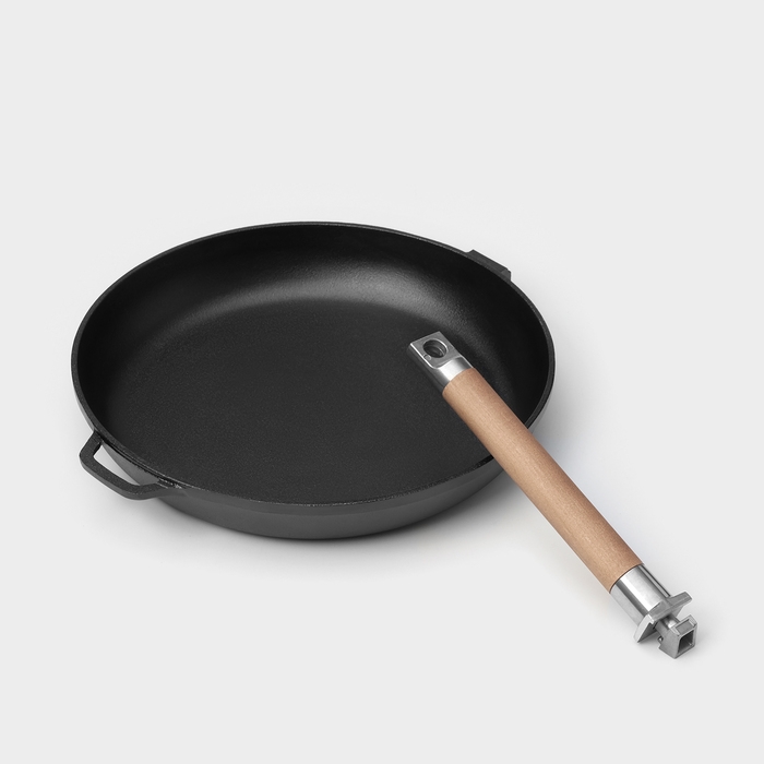 Сковорода чугунная Wild Kitchen, d=28 см, съёмная ручка, индукция Сковорода чугунная Wild Kitchen, d=28 см, съёмная ручка, индукция