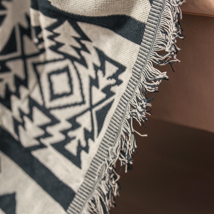 Плед Этель Плед Этель "Этника" 130*180см , цв.серый,80%хлопок, 20% п/э