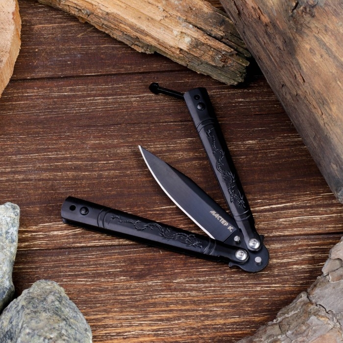 Нож-бабочка Нож-бабочка "Дракон" 17,5см, клинок 69мм/1мм, черный