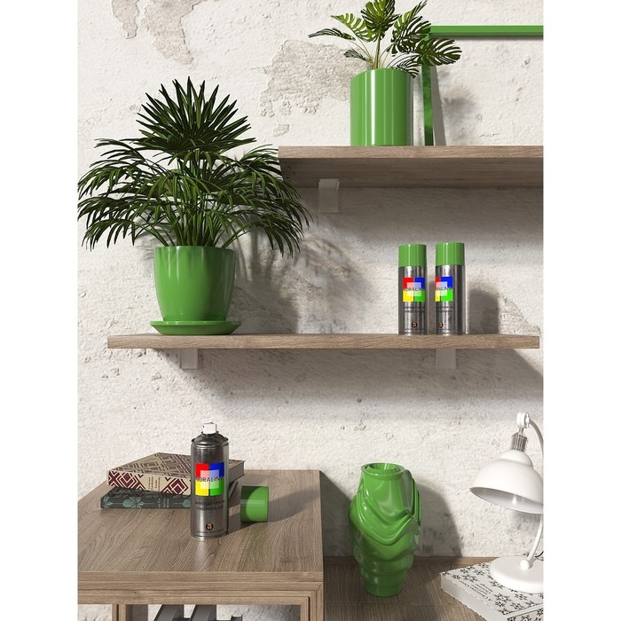 Аэрозольная краска эмаль  Жёлто-зеленая 520мл CORALINO RAL6018 Аэрозольная краска эмаль  Жёлто-зеленая 520мл CORALINO RAL6018