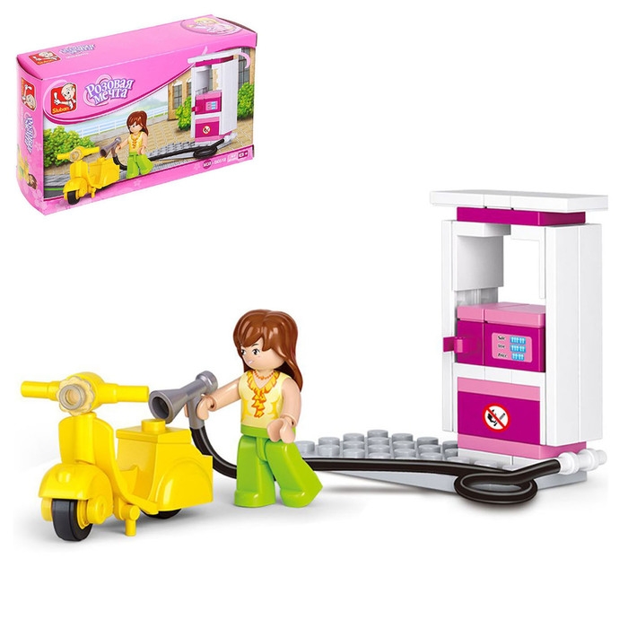 Конструктор &laquo;Розовая мечта: мини-автозаправочная станция&raquo;, 37 деталей