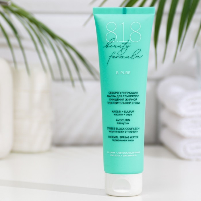 Маска для глубокого очищения жирной чувствительной кожи 818 beauty formula estiqe, 100 мл Маска для глубокого очищения жирной чувствительной кожи 818 beauty formula estiqe, 100 мл