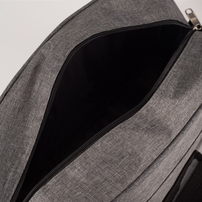 Сумка дорожная на молнии, наружный карман, длинный ремень, цвет серый Сумка дорожная на молнии, наружный карман, длинный ремень, цвет серый