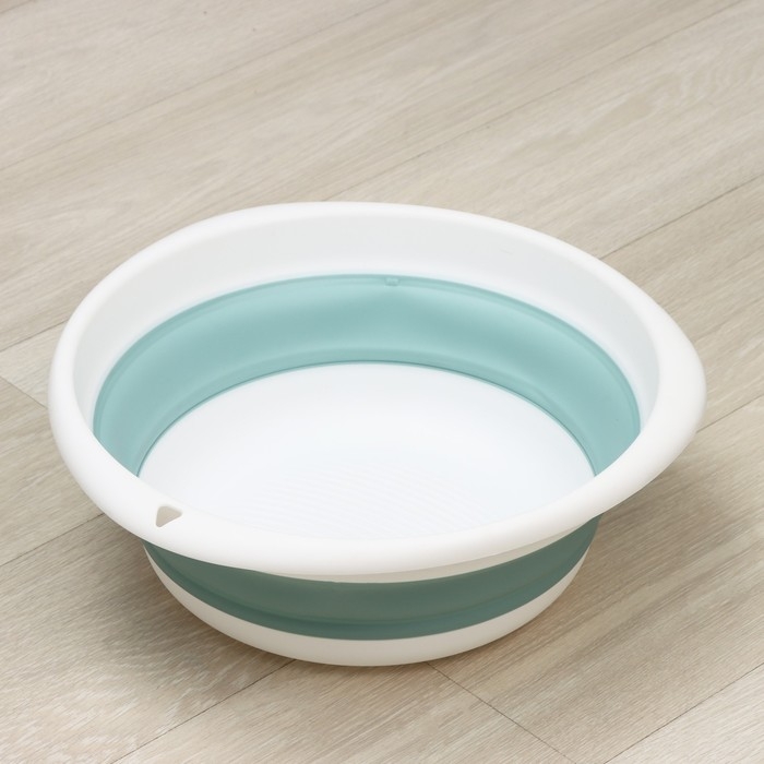 Таз складной «Флекс», 10 л, 39.5×40×5.5 см, цвет морская волна Таз складной «Флекс», 10 л, 39.5×40×5.5 см, цвет морская волна