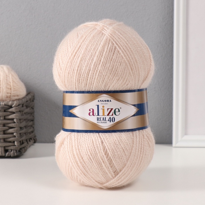 Пряжа Пряжа "Angora real 40" 60% акрил, 40% шерсть 430м/100гр (67 молочно-бежевый)