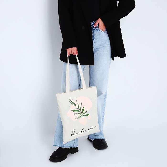 Шопер Расцветай без молнии, без подклада, цвет бежевый Шопер Расцветай без молнии, без подклада, цвет бежевый