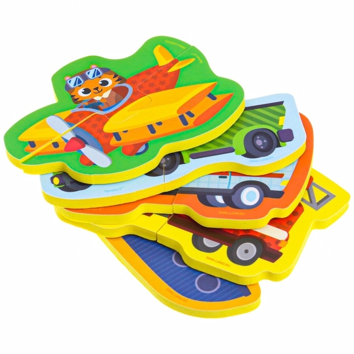 Мягкий пазл для малышей &laquo;Транспорт&raquo;, 5 пазлов, Крошка Я