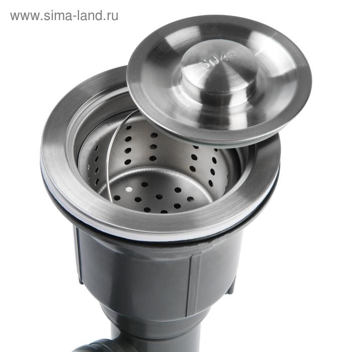 Мойка кухонная GERHANS K35043B, врезная, 500х430х220 мм, с сифоном, цвет графит Мойка кухонная GERHANS K35043B, врезная, 500х430х220 мм, с сифоном, цвет графит