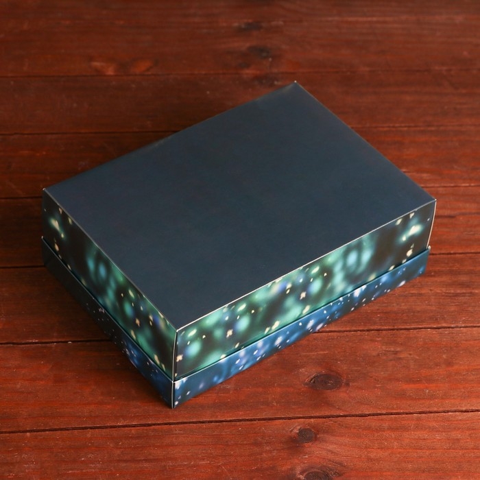 Новый год. Подарочная коробка, сборная "Новогодняя ночь", 24 х 17 х 8 см