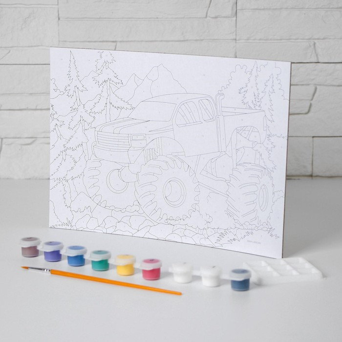 Картина по номерам для детей «Джип», 20 х 28,5 см Картина по номерам для детей «Джип», 20 х 28,5 см