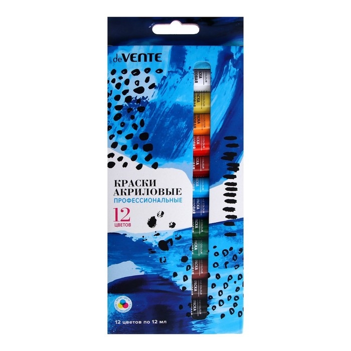 Краска акриловая в тубе, deVENTE, набор 12 цветов х 12 мл, морозостойкие Краска акриловая в тубе, deVENTE, набор 12 цветов х 12 мл, морозостойкие