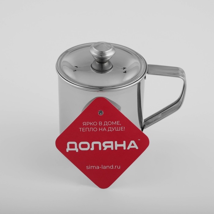 Кружка из нержавеющей стали Доляна «Индия» «Тарун», 300 мл, 11×7,7×10 см, с крышкой Кружка из нержавеющей стали Доляна «Индия» «Тарун», 300 мл, 11×7,7×10 см, с крышкой